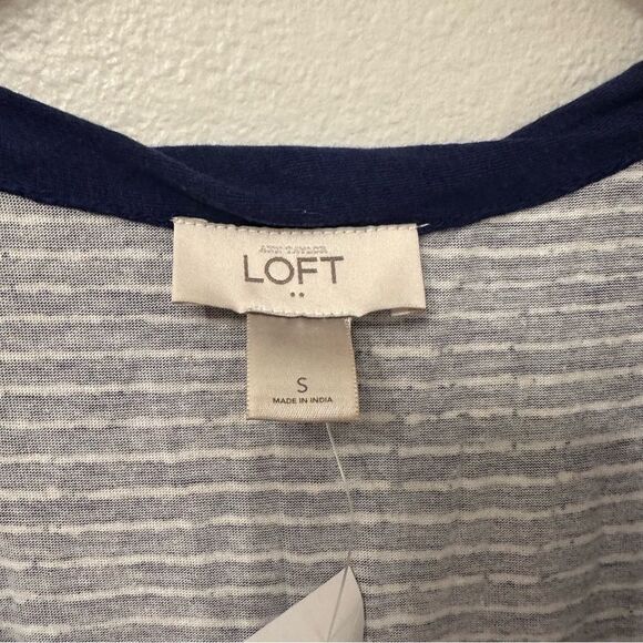 LOFT Navy and White Striped Dress - Picture 2 of 6